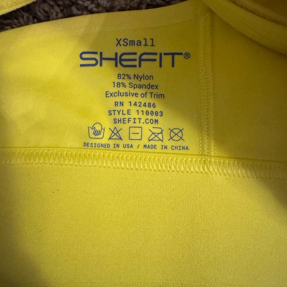 SHEFIT Flex Sports Bra Charged Yellow Floral Medium Impact XS - Picture 5 of 5